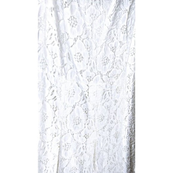 Vintage 90s white cotton eyelet lace sleeveless summer dress - Picture 4 of 5